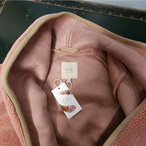 Chelsea And Violet Cozy Maxi Cardi Contrast Tape Faux Fur Maxi Coat Women Size M - Picture 6 of 9